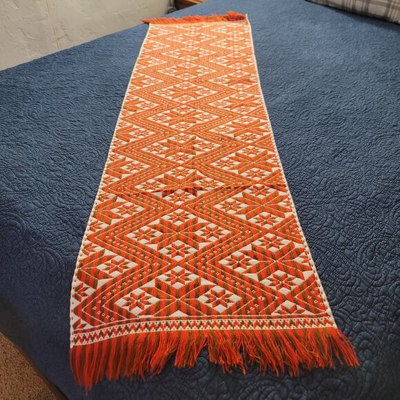 Handmade Multicolor Table Bed Console Dresser Runner Embroidery Geometric Linens - Picture 3 of 4